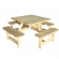Picknicktafel Vierkant, 40 mm dik, bladmaat 115 x 115 cm.