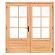 P077668 | Douglas dubbele 6-ruits glasdeur Deluxe met dubbelglas, linksdraaiend, 205 x 215 cm, onbeh