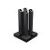 Boston paalhouder L-20cm op plaat 120x120mm RAL9005 incl. kap