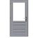 Hardhouten enkele 1-ruits glasdeur Prestige met dubbelglas, linksdraaiend, 109 x 221 cm, grijs gegro