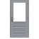 Hardhouten enkele 1-ruits glasdeur Prestige met dubbelglas, rechtsdraaiend, 109 x 221 cm, grijs gegr