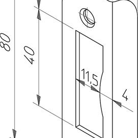 * Nemef hoeksluitplaat HP 1256/12 Loop/Kastslot Links/Rechts Verzinkt