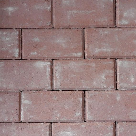 Betonstraatsteen 8 cm rood machinaal pakket komo