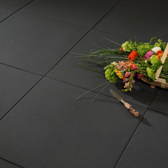 H2O terrastegel 60x60x4 cm Nero ( verpakt op ww pallet )
