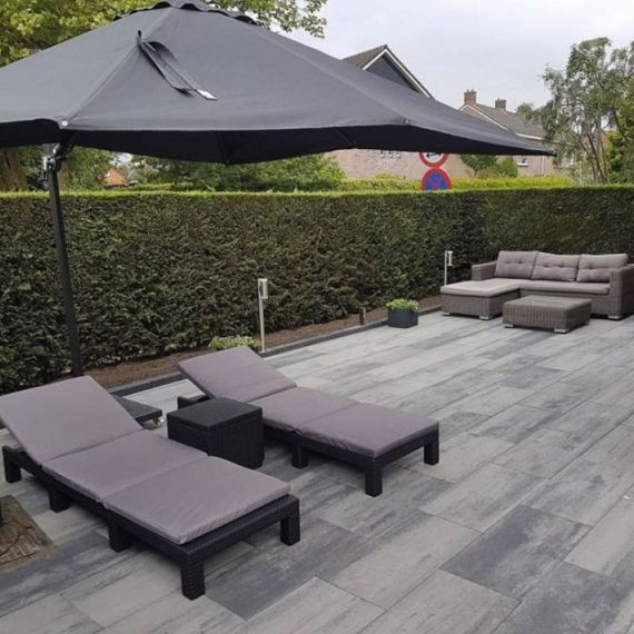 Patio terrastegel 40x80x5 cm Grey Mix ( verpakt op ww pallet)
