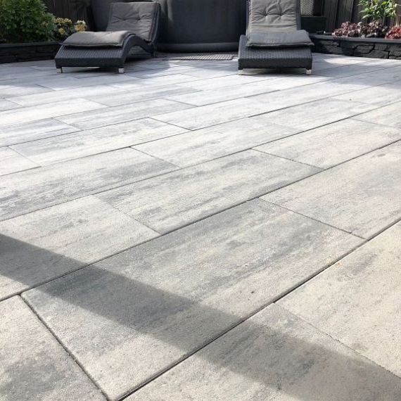 Patio terrastegel 40x80x5 cm Grey Mix ( verpakt op ww pallet)
