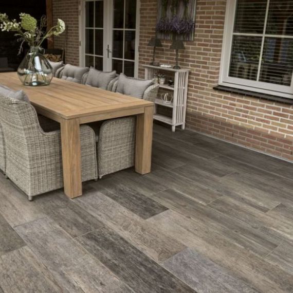Keramiek Rustic Woodlook Oak Grey 30x120x2cm