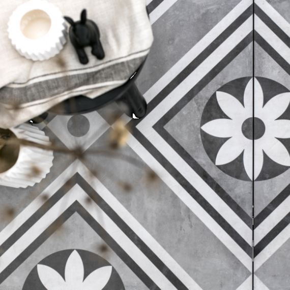 GeoCeramica® 60x60x4 Concreet Flower dec