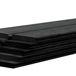 Betowood scherm douglas + afdekkap 187 x 224 cm, zwart geïmpregneerd.