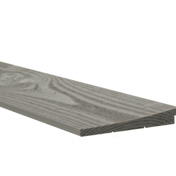 Douglas Zweeds rabat, 1,1-2,7 x 19,5 x 500 cm, grijs gespoten, 1 zijde gesch, 1 zijde fijnbez.