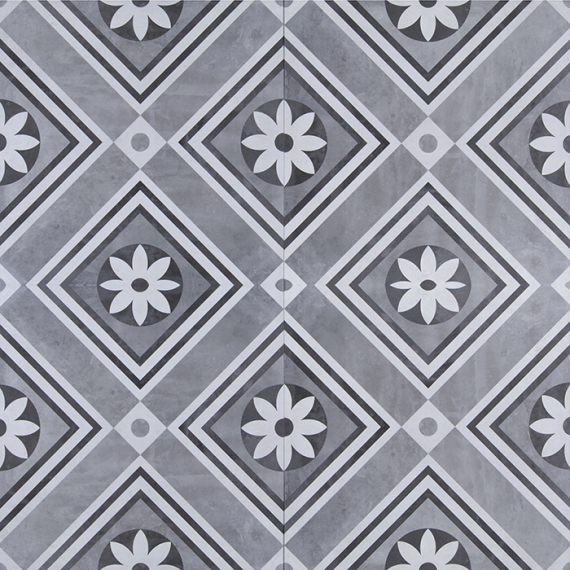 Keramiek 60x60x1 Concreet Flower dec