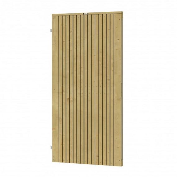 Vuren tuindeur Elan Excellent verticaal op verstelbaar stalen frame, 99 x 190 cm, groen geïmpregneer