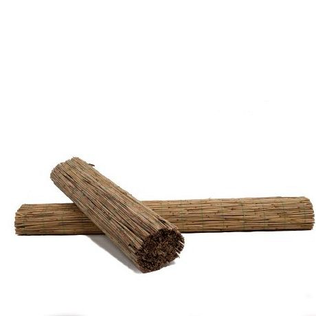 Rietrol 1,5cm dik - 75 x 200 cm - met perlondraad gebonden per 5 halmen.