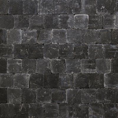 Trommelsteen 15x15x6 cm - Coal