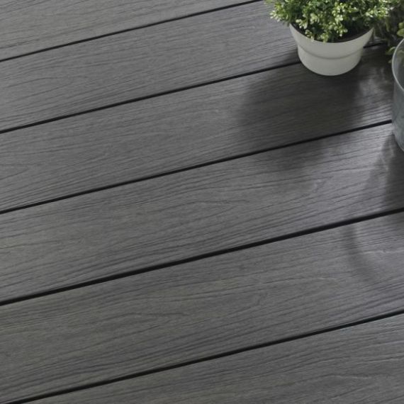WPC 22,5x210mm Fiberdeck Premium massief Dark Grey L=4.00m