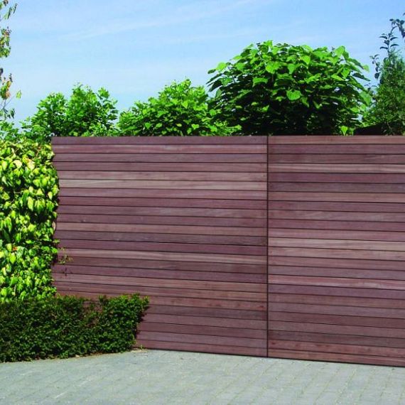 Keruing Modern scherm 50 180x180cm - latten 15x70mm - Premium FCQ FSC®100%
