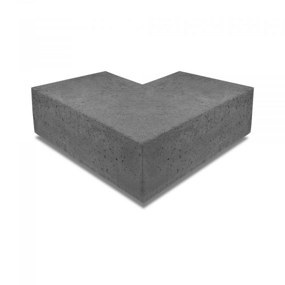 Oud hollandse hoekstuk traptreden 90gr. Buitenhoek, 37x15 cm, antraciet
