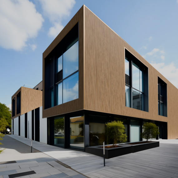 # Klasse D WPC WEO60 cladding Teak 33x170mm (wb 140mm) L=3.90m FSC®100%