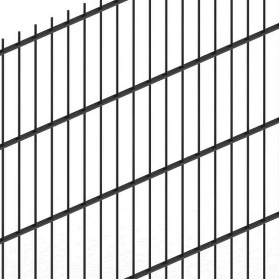 Hillfence metalen scherm, dubbele staafmat, 250 x 103 cm, zwart.