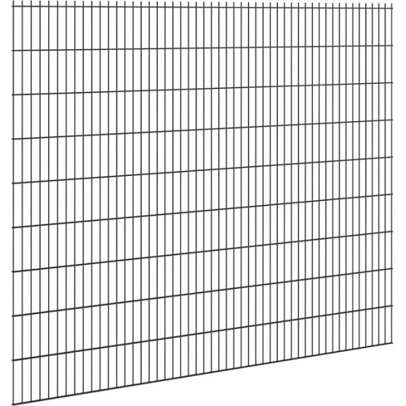 Hillfence metalen scherm, dubbele staafmat, 250 x 183 cm, zwart.