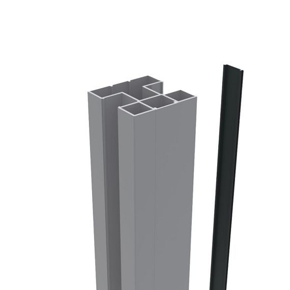 Boston aluminium Afwerkings/Klikprofiel 6x24mm L-190cm RAL9005 tbv alu H paal L-190cm