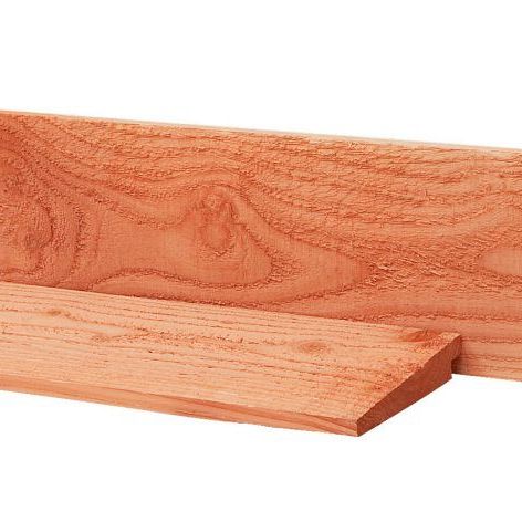 # Douglas Zweeds rabat, 1,1-2,7 x 19,5 x 400 cm, onbehandeld, 1 zijde gesch, 1 zijde fijnbez.