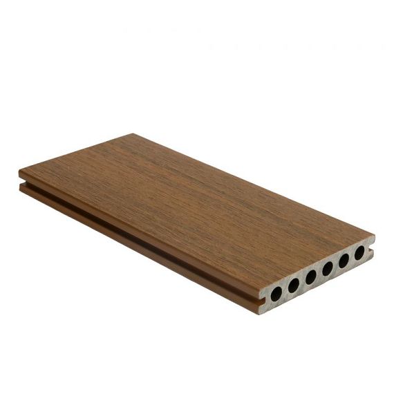 NTW HKC co-extrusie dekdeel houtstructuur 2,3 x 13,8 x 400 cm, Teak.