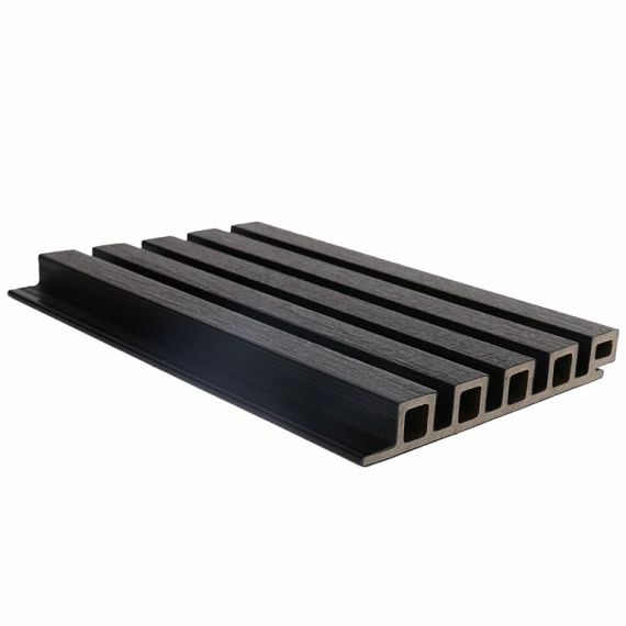 NTW HKC co-extrusie wand bekleding castellation 25 profiel, 2,5 x 19,6 x 290 cm, Ebony zwart.