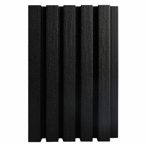 NTW HKC co-extrusie wand bekleding castellation 25 profiel, 2,5 x 19,6 x 290 cm, Ebony zwart.