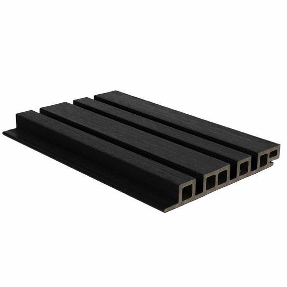 NTW HKC co-extrusie wand bekleding castellation 4325 profiel, 2,5 x 19,6 x 290 cm, Ebony zwart.
