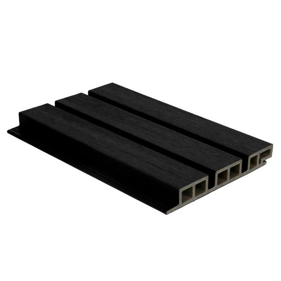 NTW HKC co-extrusie wand bekleding castellation 50 profiel, 2,5 x 19,6 x 290 cm, Ebony zwart.