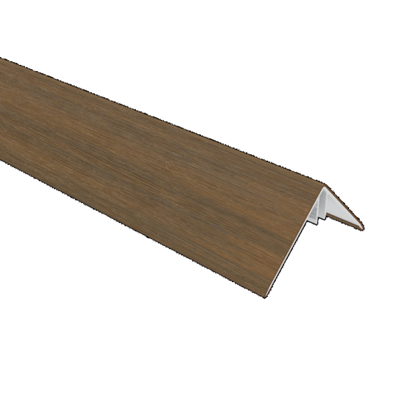 NTW aluminium co-extrusie hoekprofiel t.b.v. Castellation PRO, 6 x 6 x 300 cm, Teak.