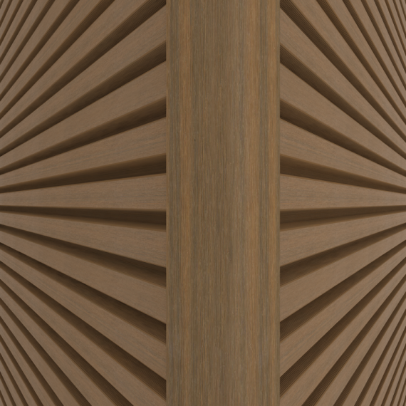 NTW aluminium co-extrusie hoekprofiel t.b.v. Castellation PRO, 6 x 6 x 300 cm, Teak.