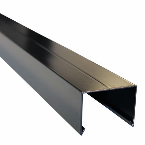 Aluminium afdekkap met sponning (5,1 cm) 4,5 x 6,1 x 179,5 cm, zwart RAL 9005.