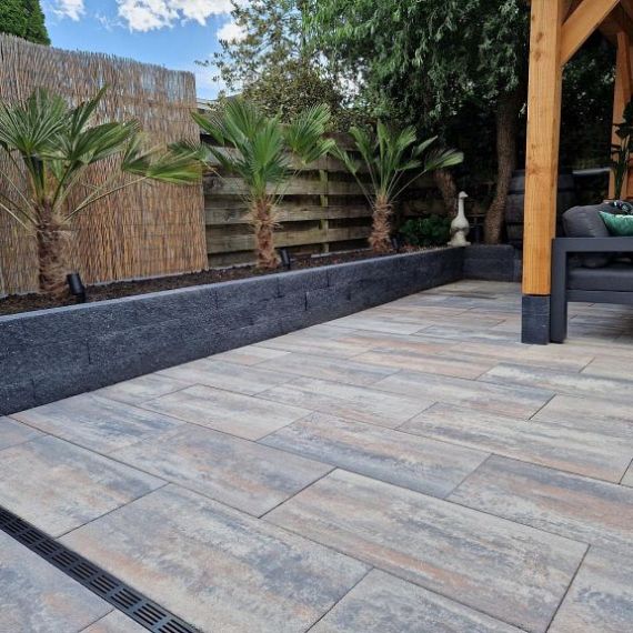 H2O terrastegel 40x80x5 cm Triple ( verpakt op ww pallet)
