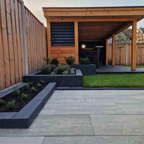 Patio terrastegel 40x80x5 cm Light Grey ( verpakt op ww pallet)