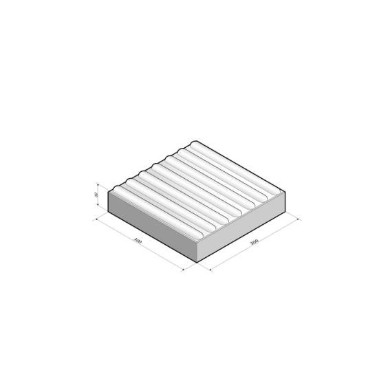 Betontegel 30x30x6 cm wit gids/geleidelijn (Dr)