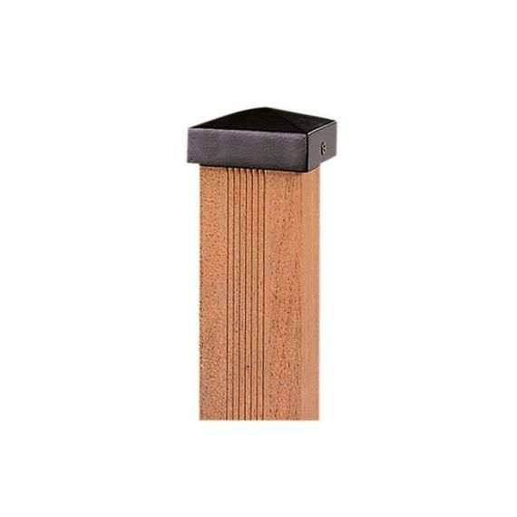 # Paalornament piramide 15 x 15 cm metaal zwart.