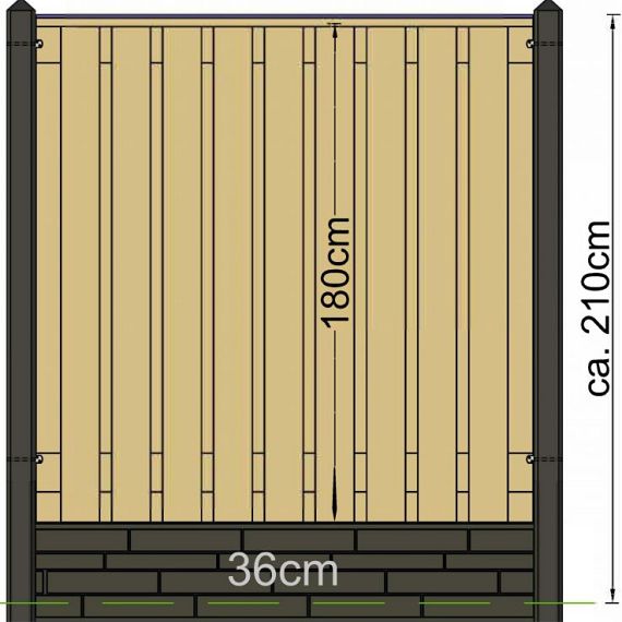 # TC Betonpaal glad mdk 10 x 10 x 310 cm, GRIJS HOEKPAAL t.b.v. 2 betonplaten