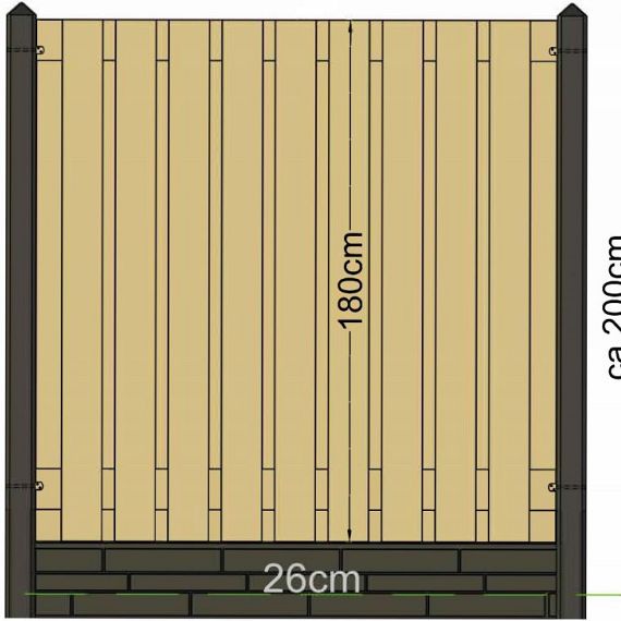 # TC Betonpaal glad mdk 10 x 10 x 280 cm, ANTRACIET, T-PAAL (Geel)