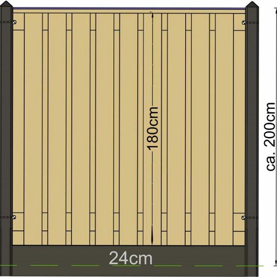 # TC Betonpaal glad mdk 10 x 10 x 280 cm, ANTRACIET, T-PAAL (Geel)