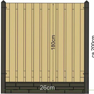TC Betonpaal glad mdk 10 x 10 x 280 cm, ANTRACIET gecoat EINDPAAL