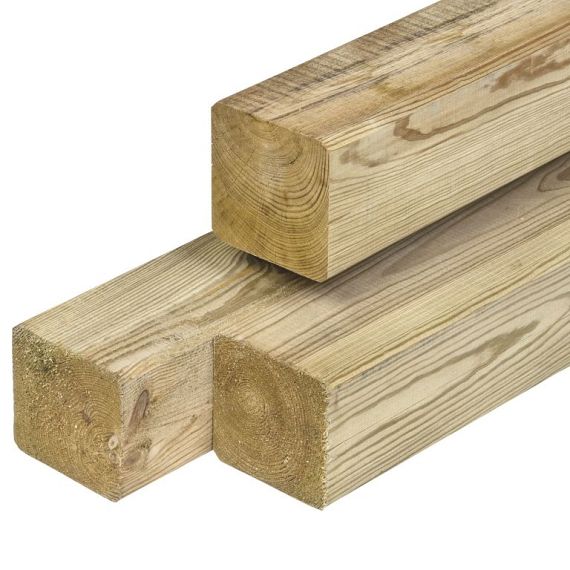 # TC Grenen gesch paal 8,8 x 8,8 x 300 cm,  groen geimpregneerd.