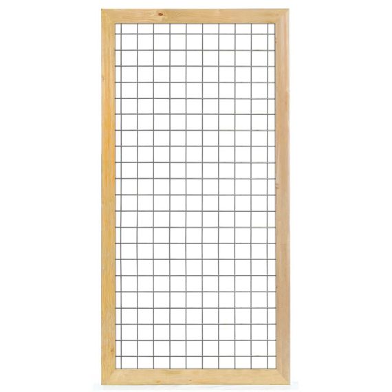 # TC Grenen betonijzertrellis, 90 x 180 cm, met maas 7,5 x 7,5 cm, in raamwerk 4,5 x 7 cm, groen gei