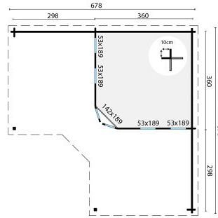 Blokhut - Tuinhuis Jutka | 44 mm | vuren onbehandeld