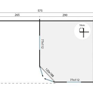 Blokhut - Tuinhuis Christoffer | 28 mm | vuren bruin geïmpregneerd