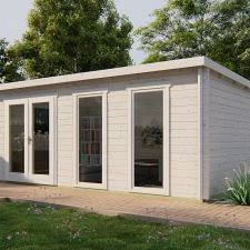 Blokhut - Tuinhuis Annabel | 40 mm | vuren grijs geïmpregneerd