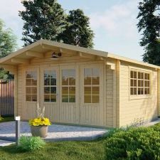 Blokhut - Tuinhuis Blackpool | 58 mm | vuren grijs geïmpregneerd