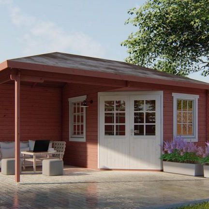 Blokhut - Tuinhuis Christoffer | 28 mm | vuren Red Class Wood geïmpregneerd