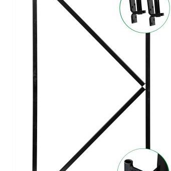 Verstelbaar stalen poortframe 100x155cm - bxh - incl slot - verzinkt en zwart gespoten | Incl. plaat